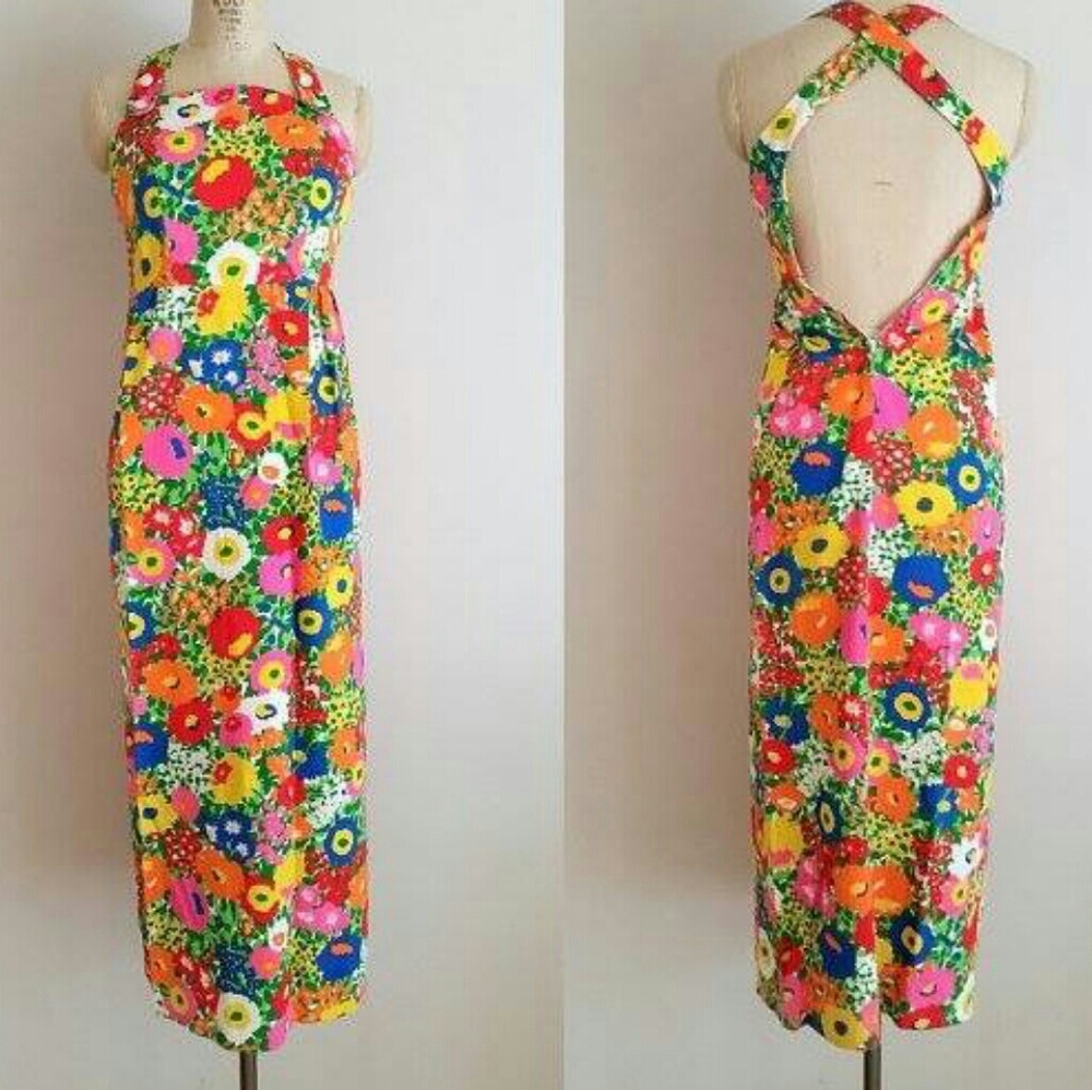 60s Vintage floral dress Lana Del Rey dress